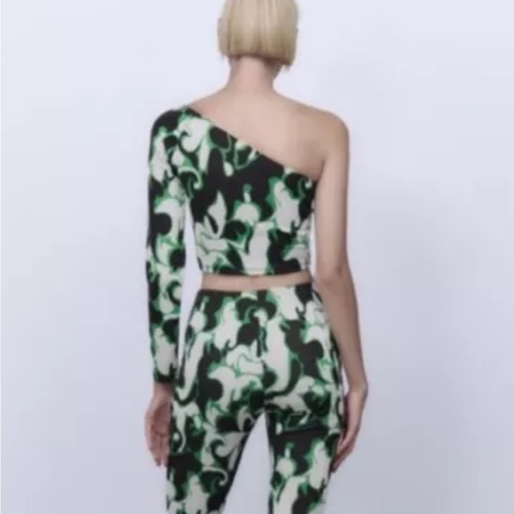 Zara One Sleeve Crop Top Large - Picture 5 of 5